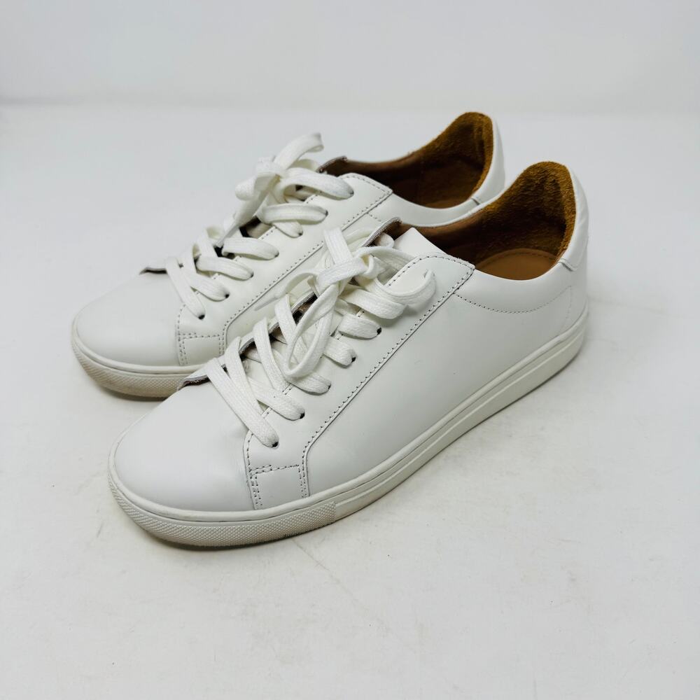 Quince White Leather Low-Top Sneakers with Tan Lining